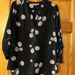 Daniel Rainn Black Floral Blouse